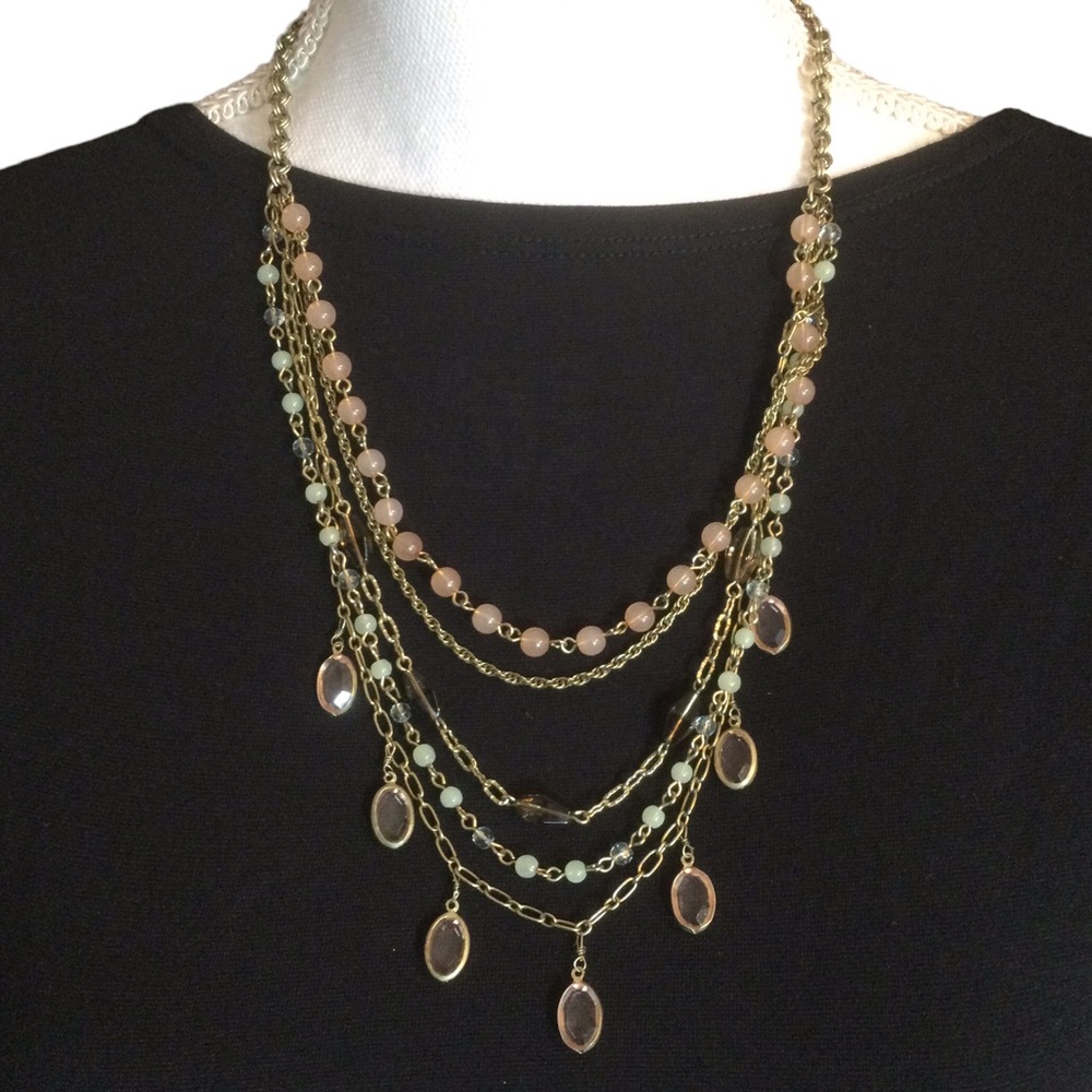 Talbots Multi Strand Layered Beaded Necklace